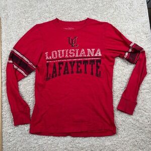 Colosseum Athletics Louisiana Lafayette Ragin Cajuns Long Sleeve Shirt Red Small